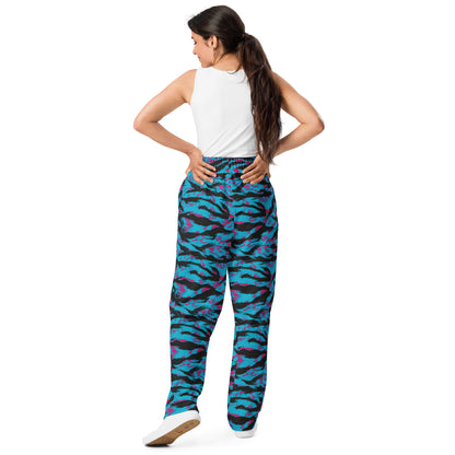 American Miami Vice Tiger Stripe CAMO Unisex Wide-Leg Joggers