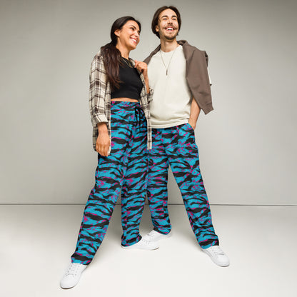 American Miami Vice Tiger Stripe CAMO Unisex Wide-Leg Joggers - 2XS