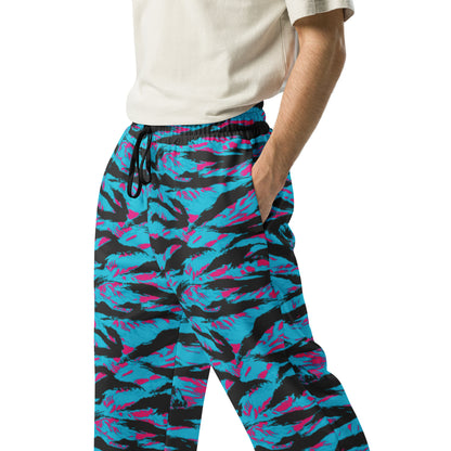 American Miami Vice Tiger Stripe CAMO Unisex Wide-Leg Joggers