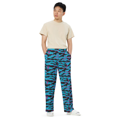American Miami Vice Tiger Stripe CAMO Unisex Wide-Leg Leisure Pants
