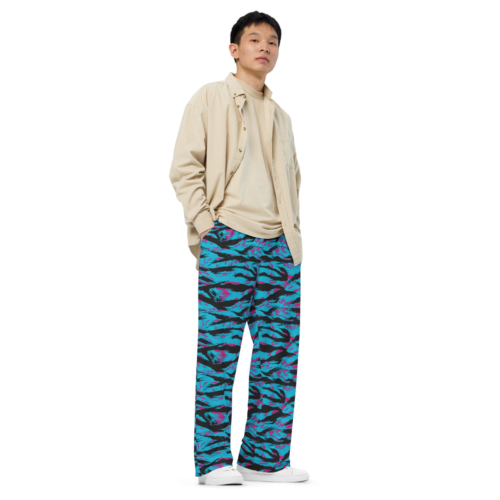 American Miami Vice Tiger Stripe CAMO Unisex Wide-Leg Leisure Pants