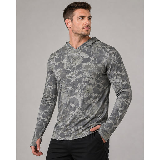 A2 Pandora Alpine CAMO Mens Sunscreen Sports Hoodie With Thumb Holes - S / White