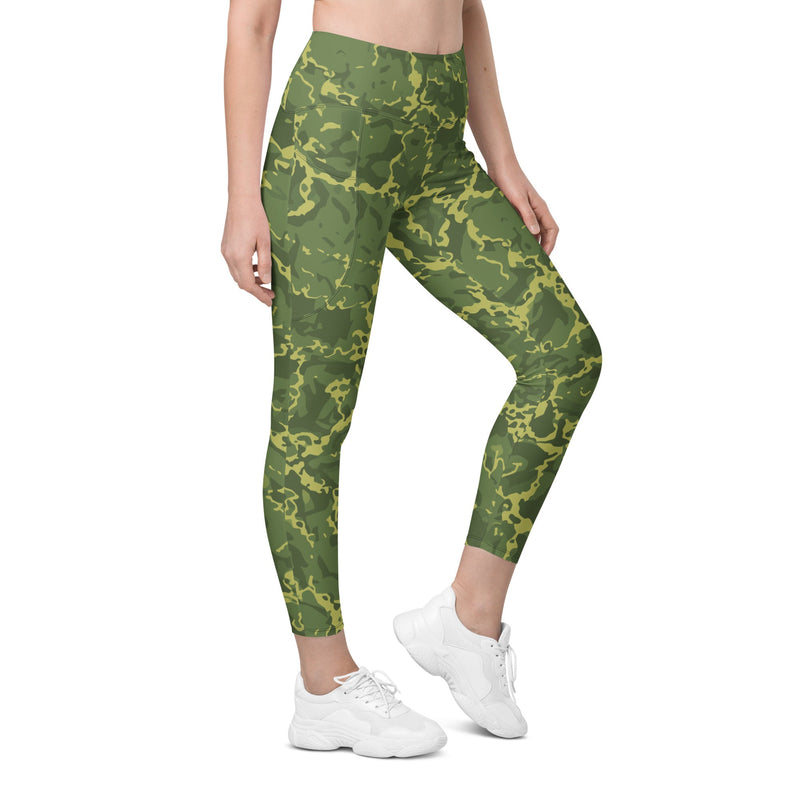 A2 Pandora Jungle CAMO Womens Leggings with Pockets - 2XS - Women
