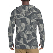 Lunar Vector CAMO Mens Sunscreen Sports Hoodie With Thumb Holes - S / White
