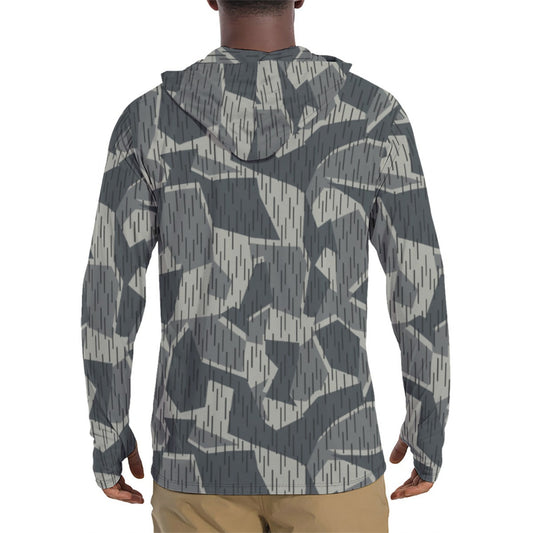 Ad Astra Moon Splittermuster Urban Movie CAMO Mens Sunscreen Sports Hoodie With Thumb Holes - S / White