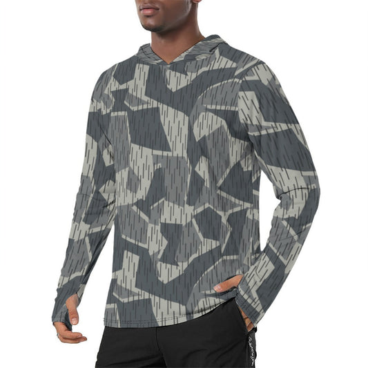 Ad Astra Moon Splittermuster Urban Movie CAMO Mens Sunscreen Sports Hoodie With Thumb Holes - S / White - Hoodies