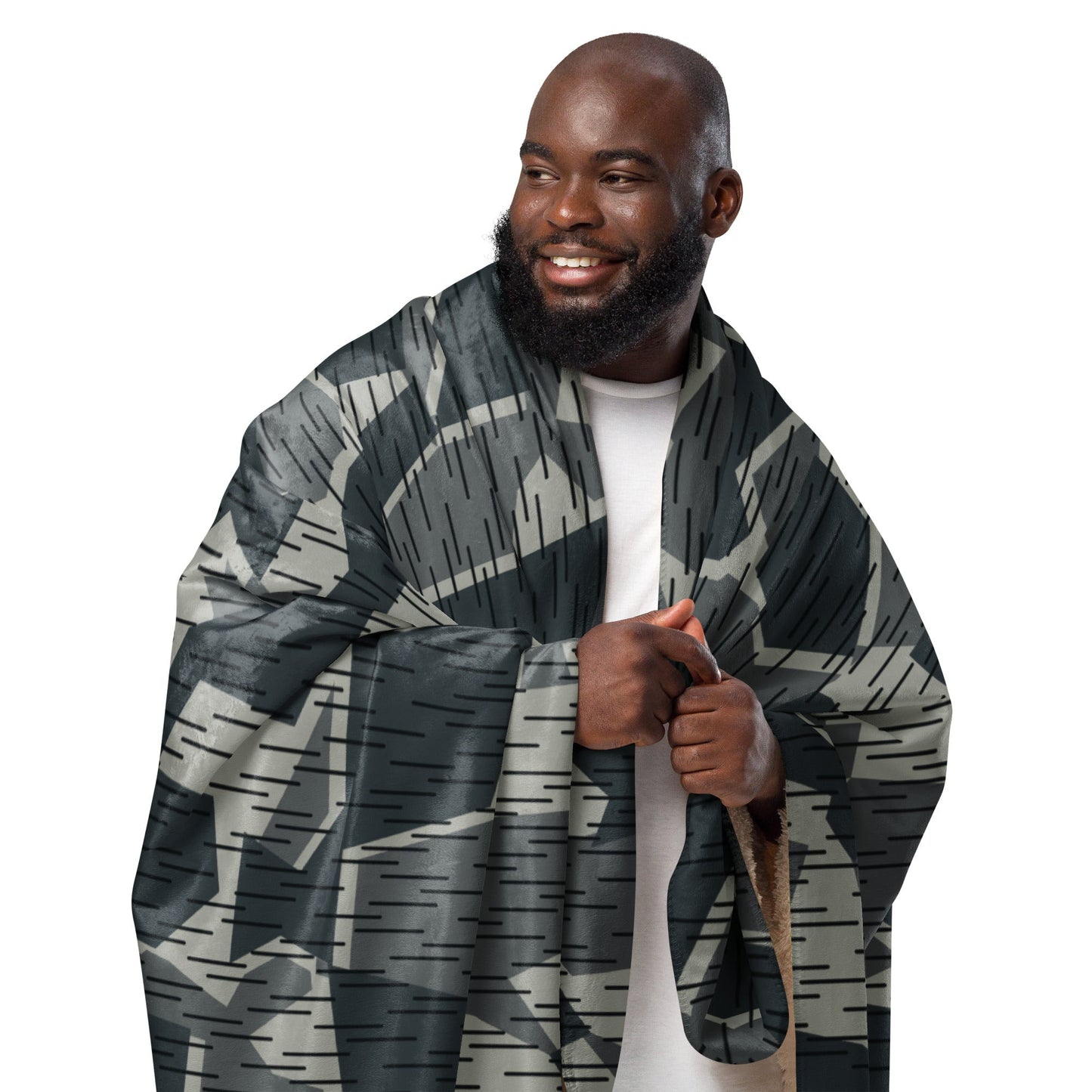 Ad Astra Moon Splittermuster Urban Movie CAMO Sherpa Blanket