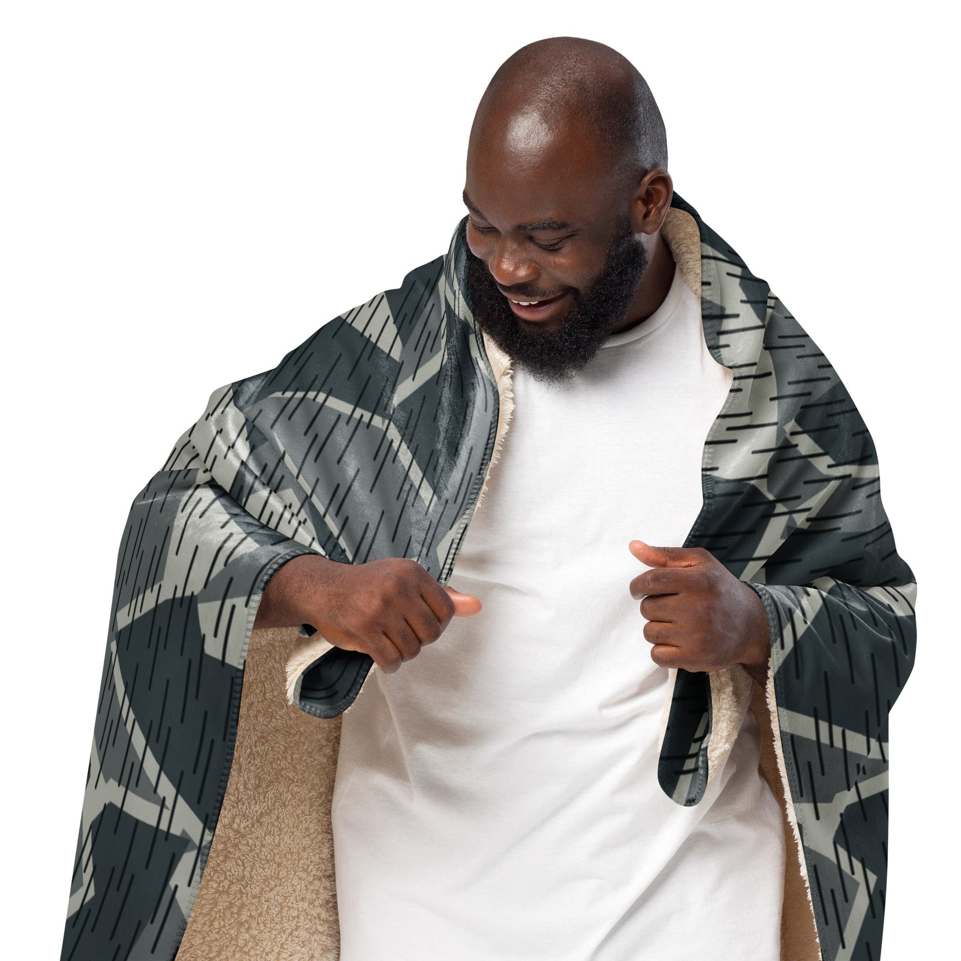Ad Astra Moon Splittermuster Urban Movie CAMO Sherpa Blanket