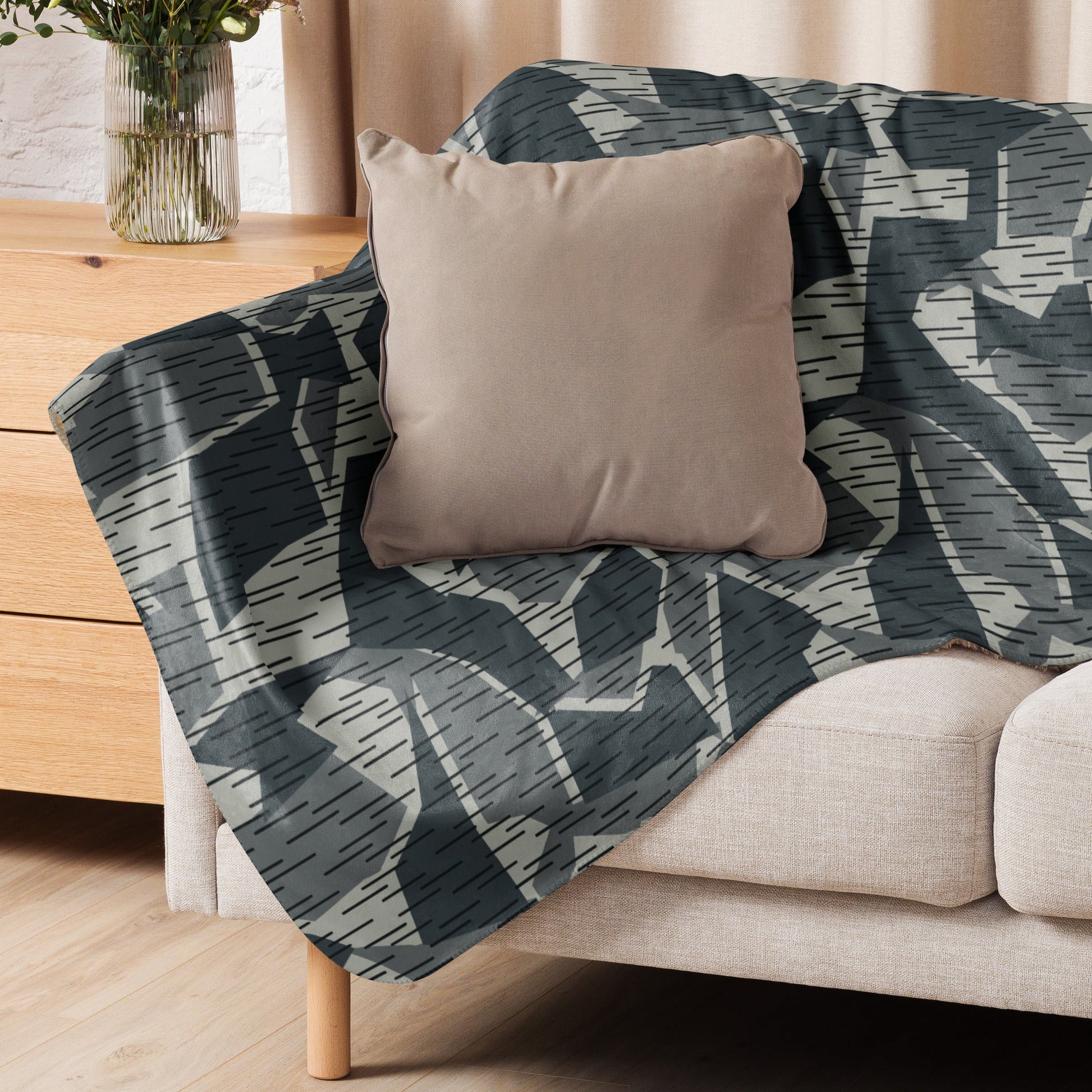 Ad Astra Moon Splittermuster Urban Movie CAMO Sherpa Blanket