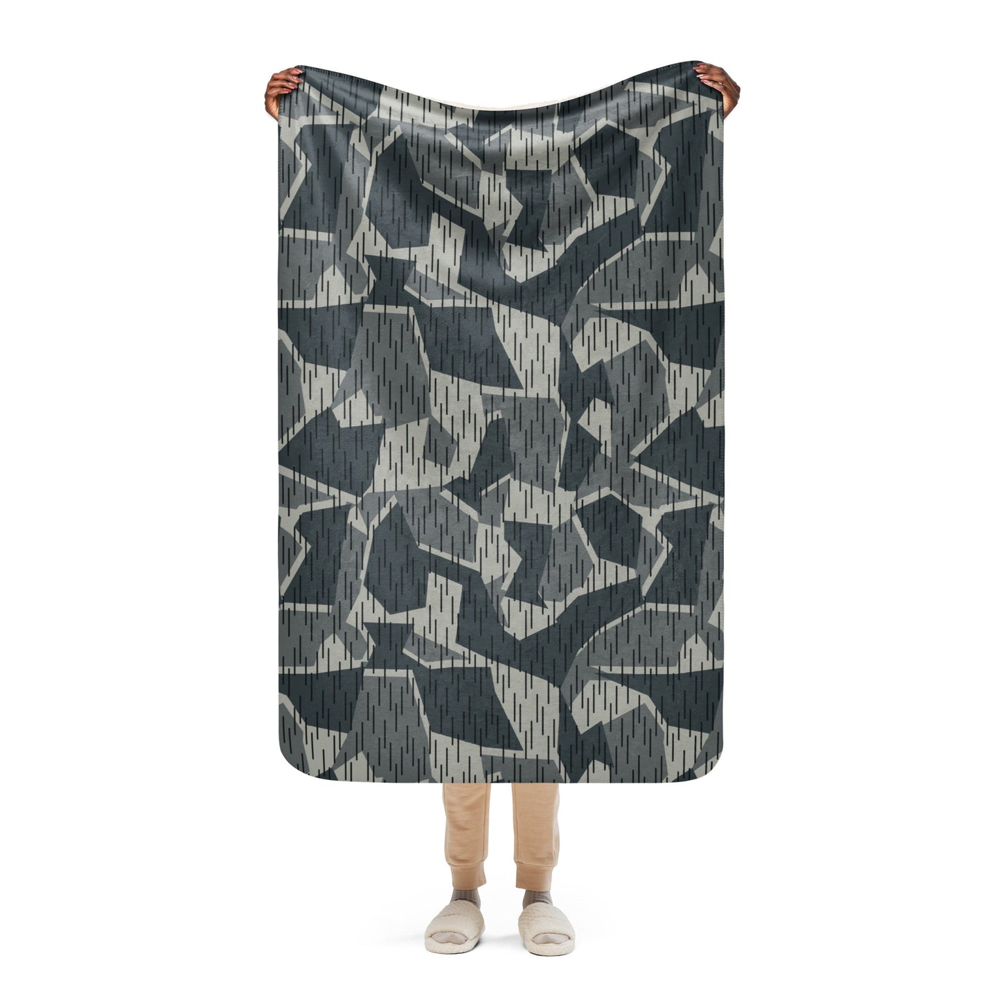 Ad Astra Moon Splittermuster Urban Movie CAMO Sherpa Blanket - 37″×57″