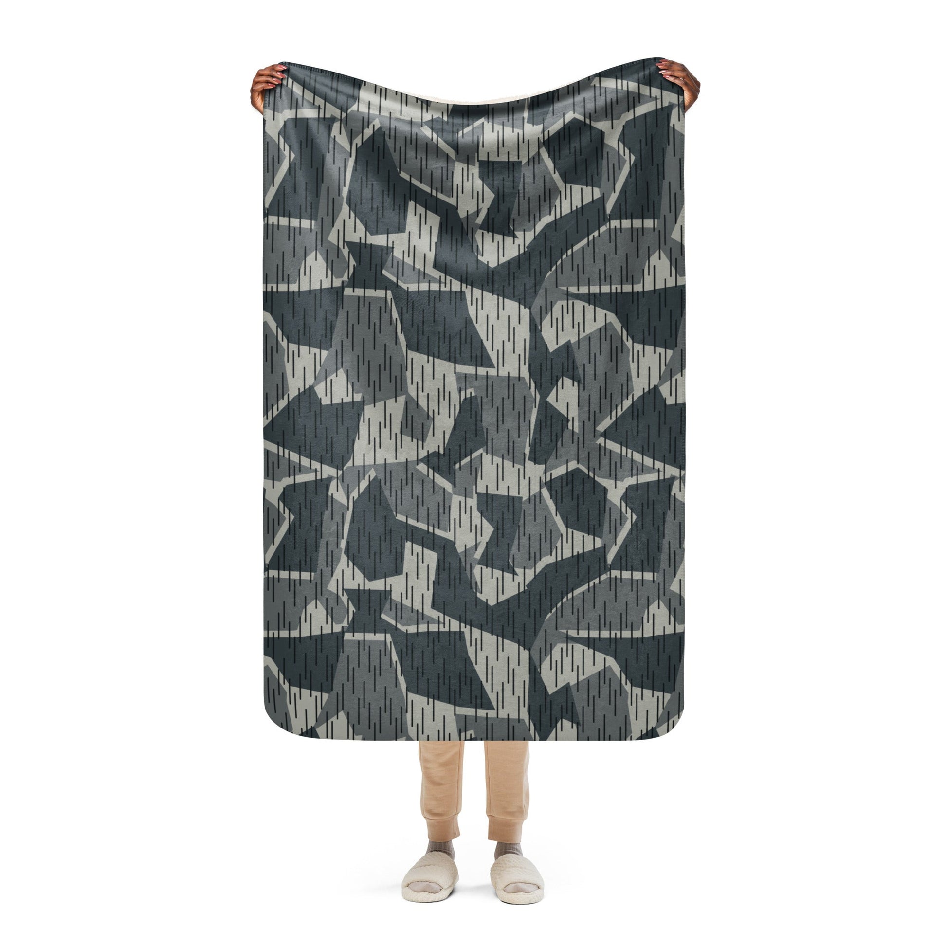 Ad Astra Moon Splittermuster Urban Movie CAMO Sherpa Blanket - 37″×57″