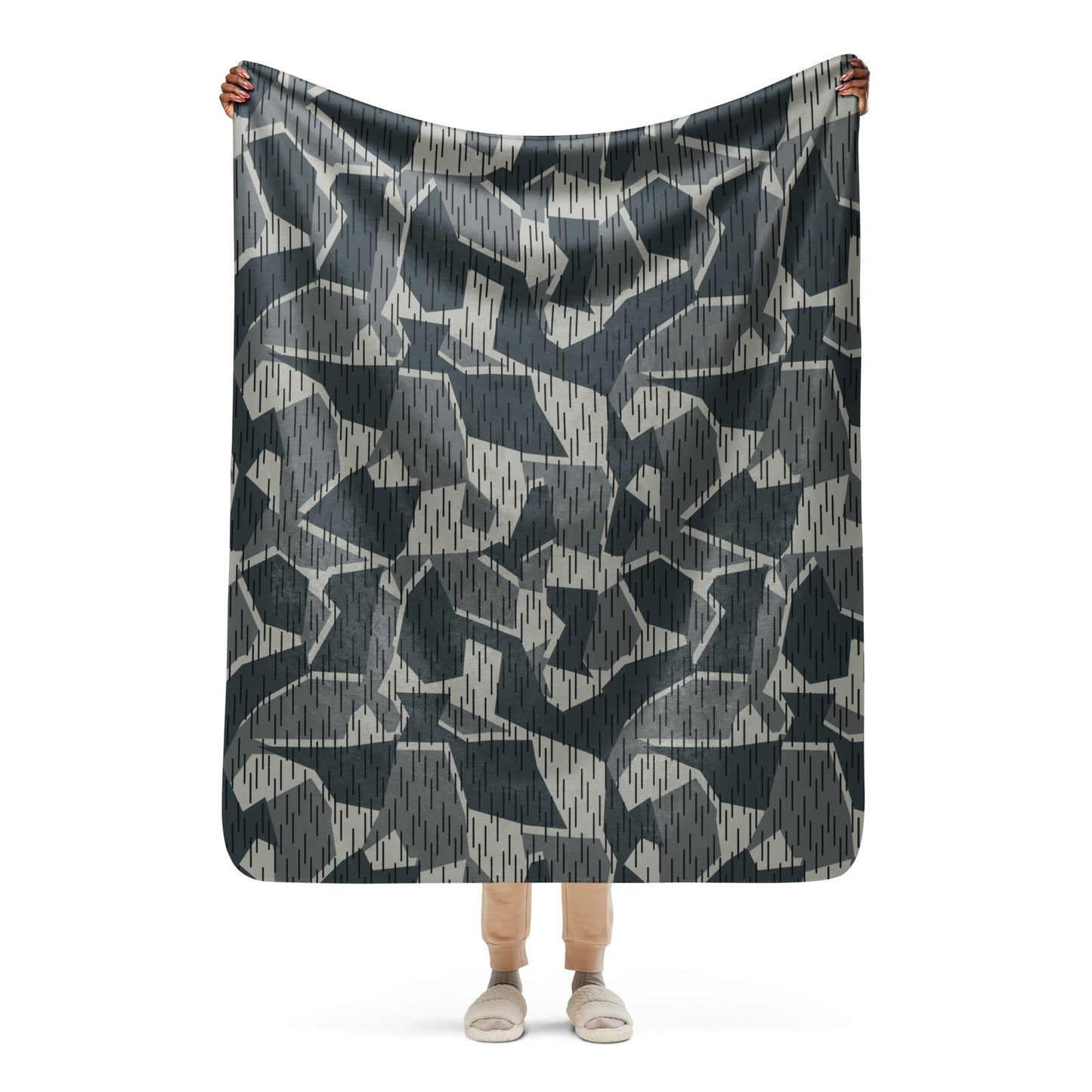 Ad Astra Moon Splittermuster Urban Movie CAMO Sherpa Blanket - 50″×60″