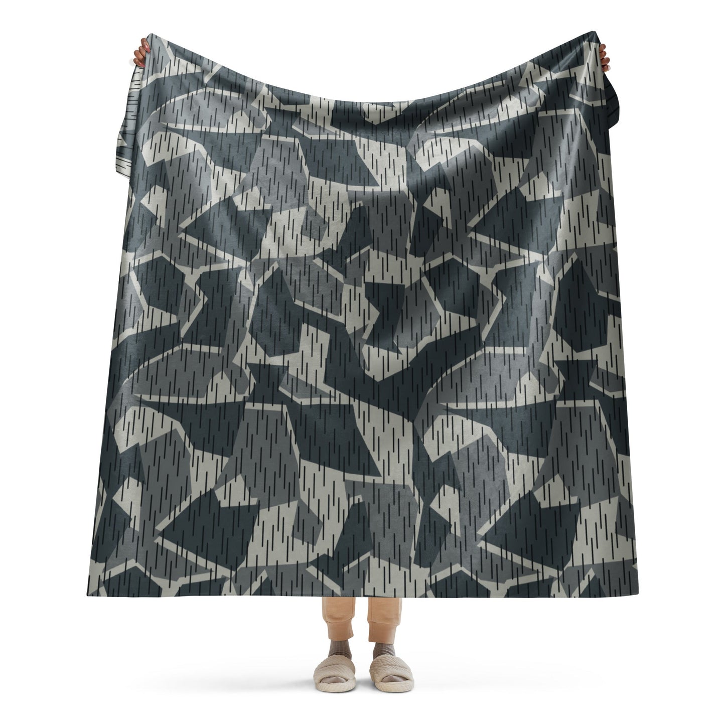 Ad Astra Moon Splittermuster Urban Movie CAMO Sherpa Blanket - 60″×80″