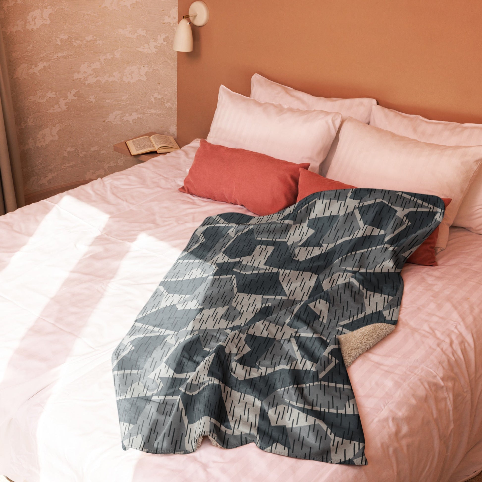 Ad Astra Moon Splittermuster Urban Movie CAMO Sherpa Blanket