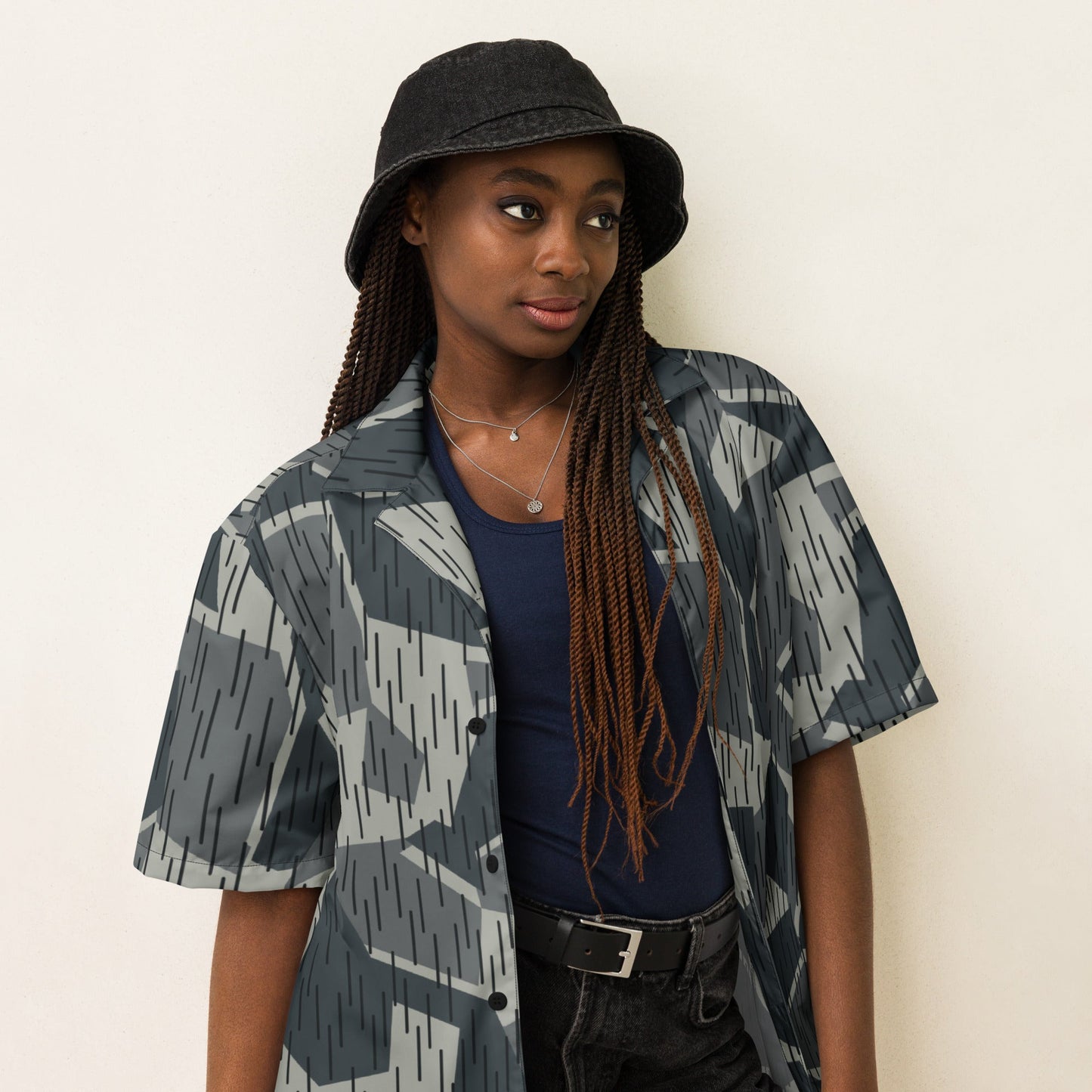 Ad Astra Moon Splittermuster Urban Movie CAMO Unisex button shirt - Button Shirts