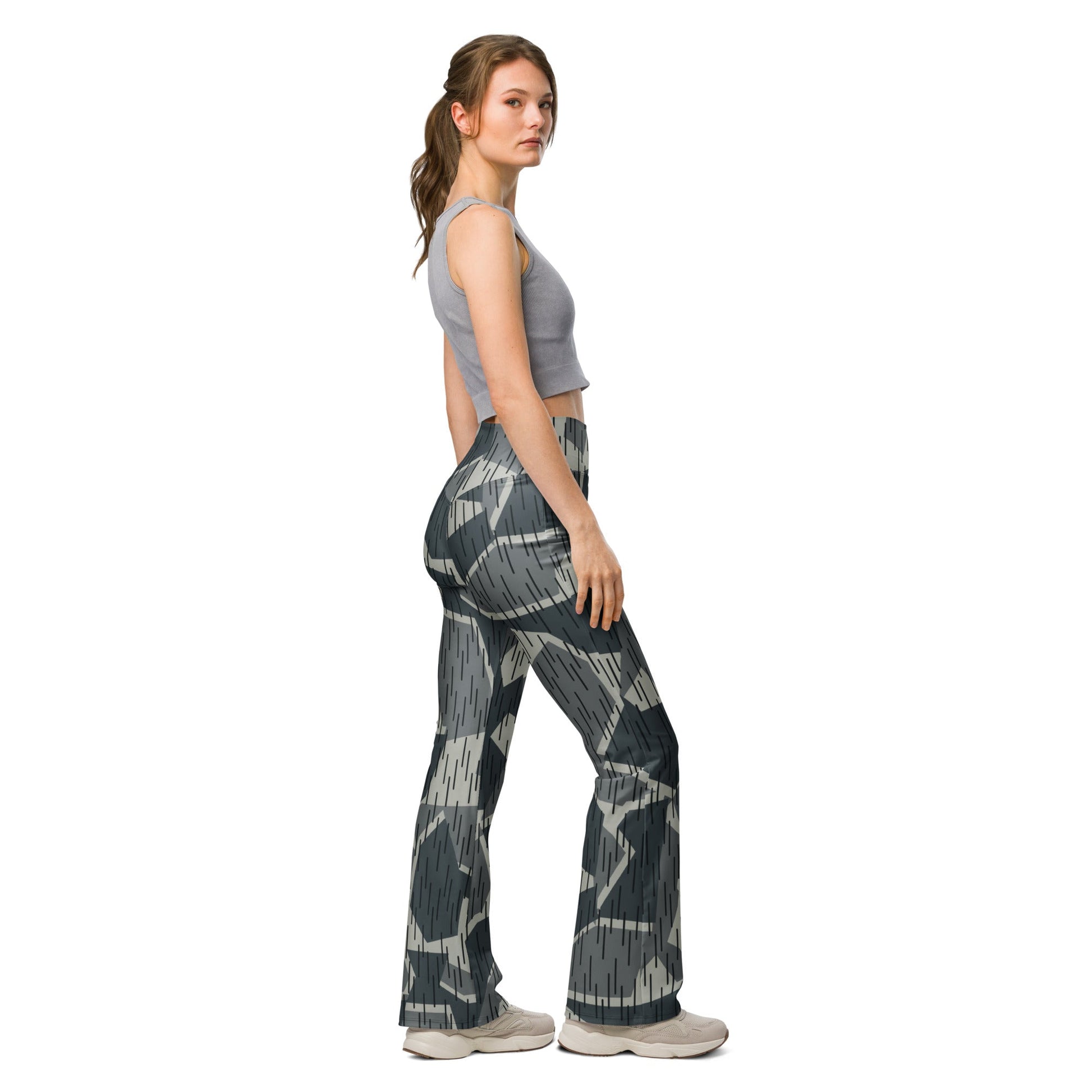 Ad Astra Moon Splittermuster Urban Movie CAMO Womens Flare Leggings