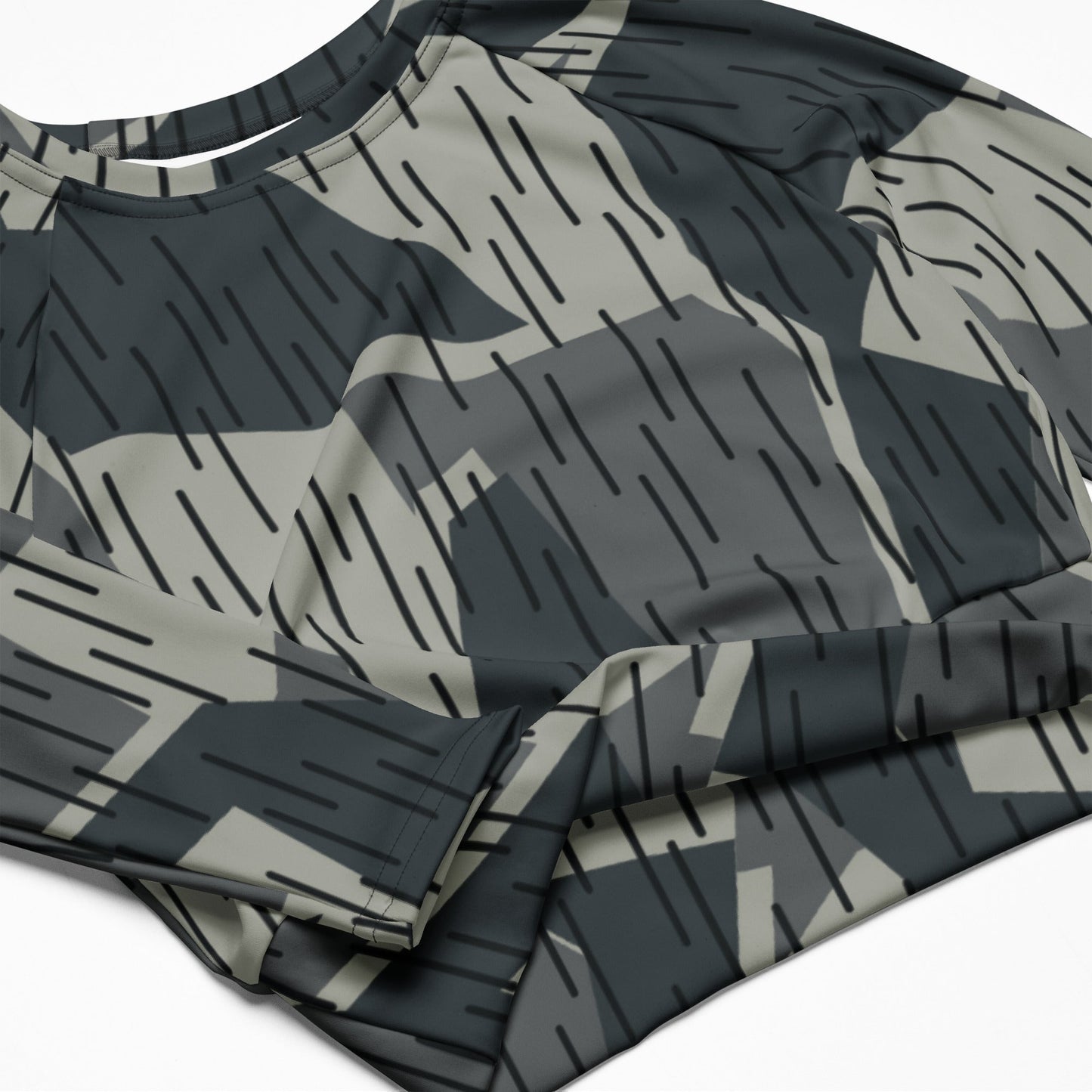 Ad Astra Moon Splittermuster Urban Movie CAMO Womens Long-Sleeve Crop Top