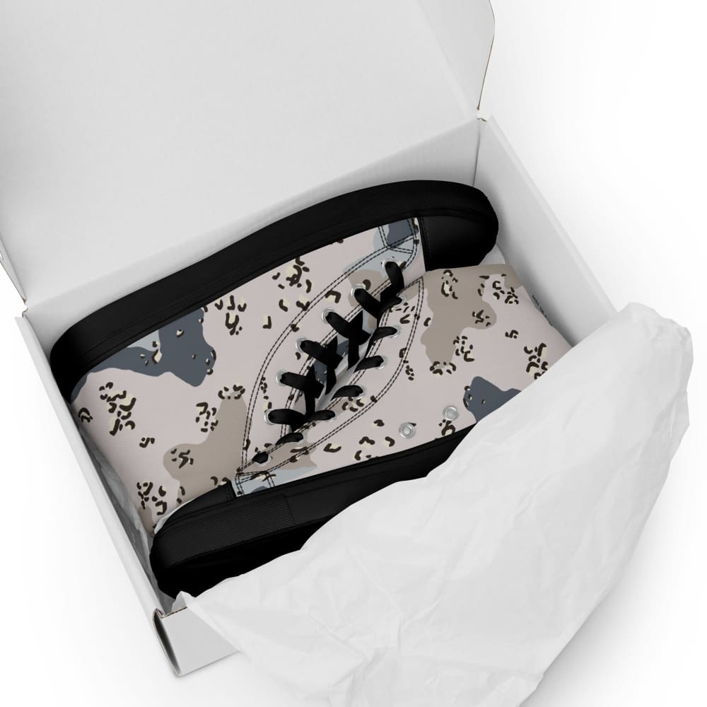 Afghanistan Border Police Chocolate Chip Blue Desert CAMO Men’s high top canvas shoes - Mens
