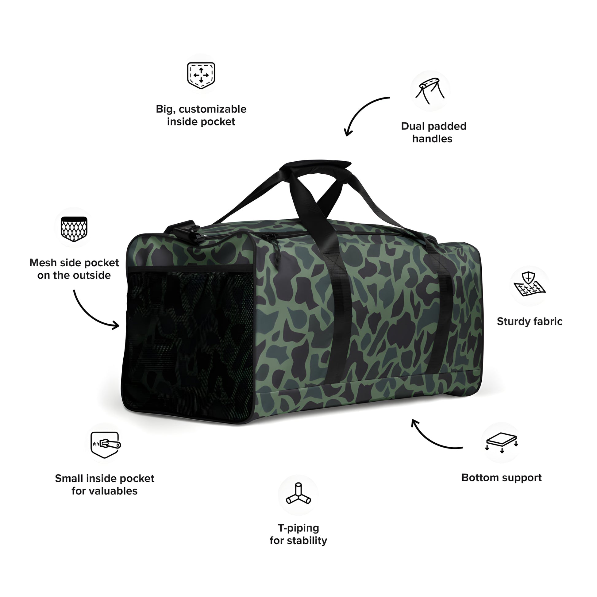 Afghanistan Duck Hunter Northern Alliance Spot CAMO Duffle Bag