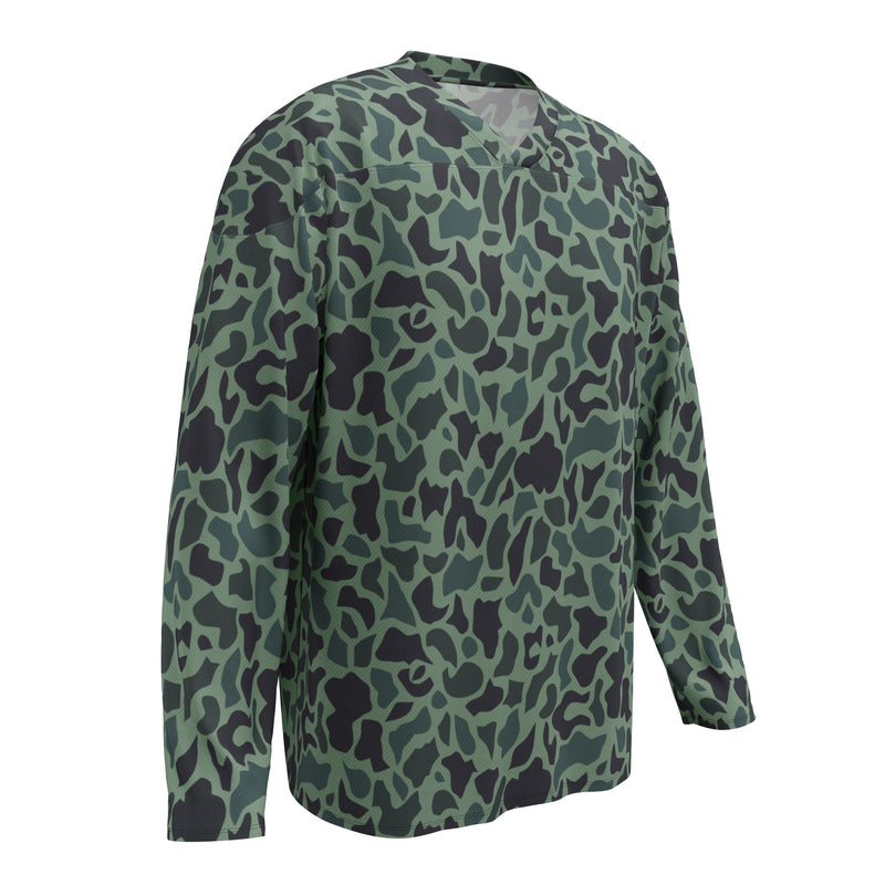 Duck Hunter Woodland Spot CAMO Unisex Hockey Fan Jersey