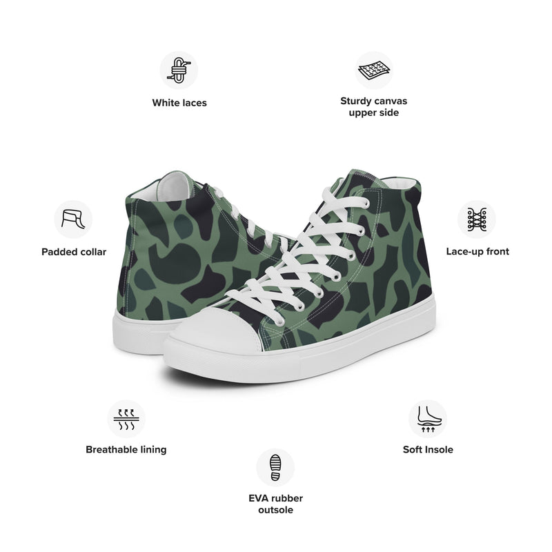 Duck Hunter Woodland Spot CAMO Mens High-Top Canvas Shoes