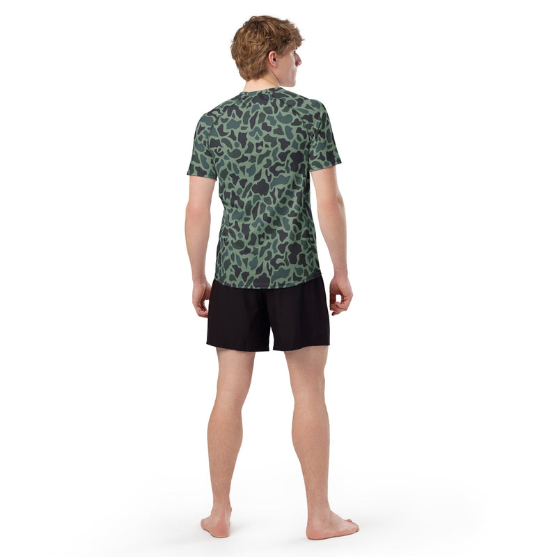 Duck Hunter Woodland Spot CAMO Mens Short-Sleeve Rash Guard - SS