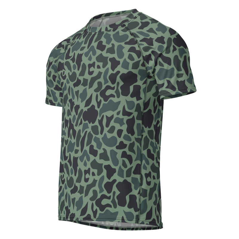 Duck Hunter Woodland Spot CAMO Mens Short-Sleeve Rash Guard - SS