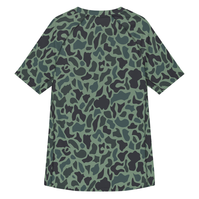Duck Hunter Woodland Spot CAMO Mens Short-Sleeve Rash Guard - SS