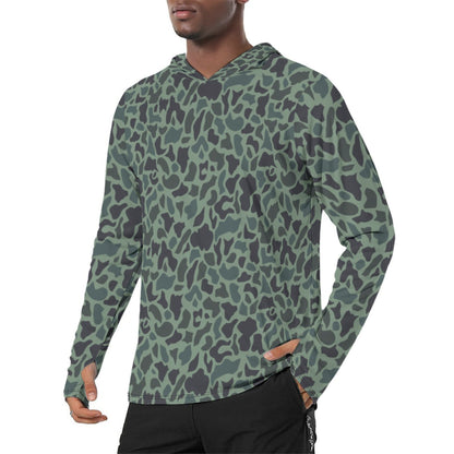 Afghanistan Duck Hunter Northern Alliance Spot CAMO Mens Sunscreen Sports Hoodie With Thumb Holes