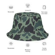 Duck Hunter Woodland Spot CAMO Reversible Bucket Hat - Head