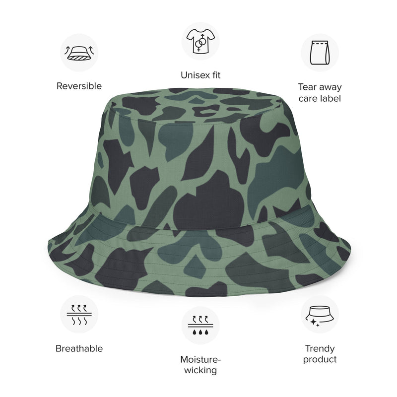 Duck Hunter Woodland Spot CAMO Reversible Bucket Hat - Head