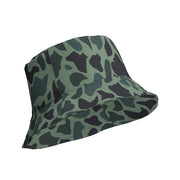 Duck Hunter Woodland Spot CAMO Reversible Bucket Hat - Head