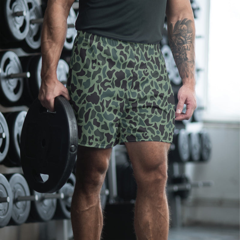 Duck Hunter Woodland Spot CAMO Unisex Athletic Long Shorts - 2XS