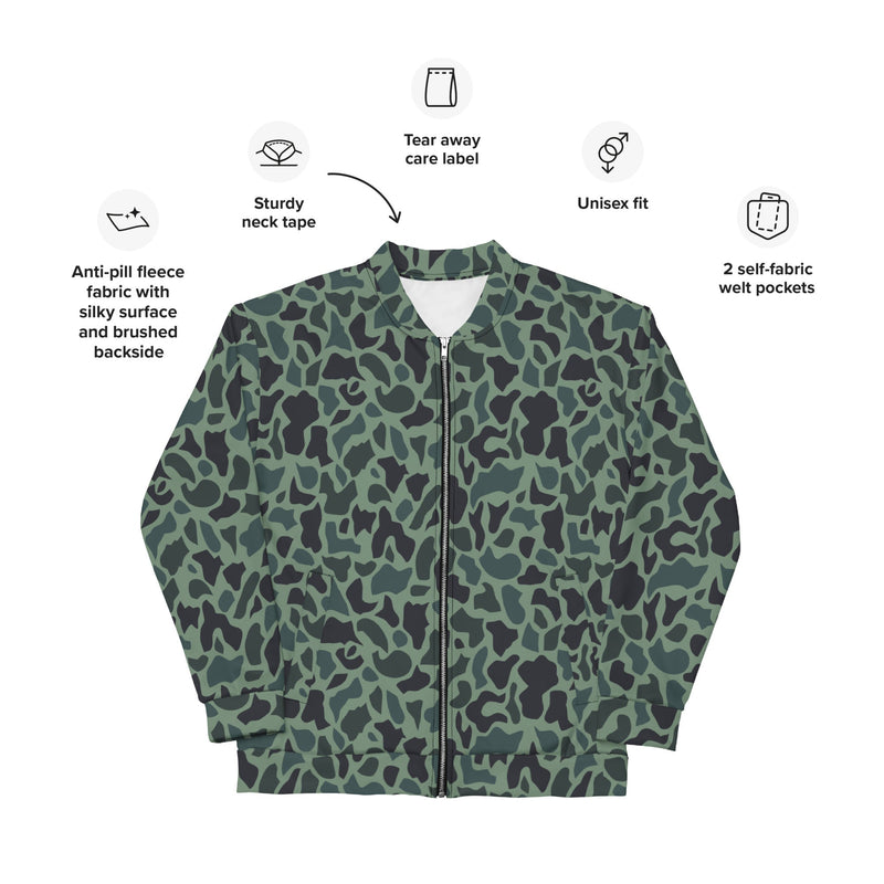 Duck Hunter Woodland Spot CAMO Unisex Bomber Jacket