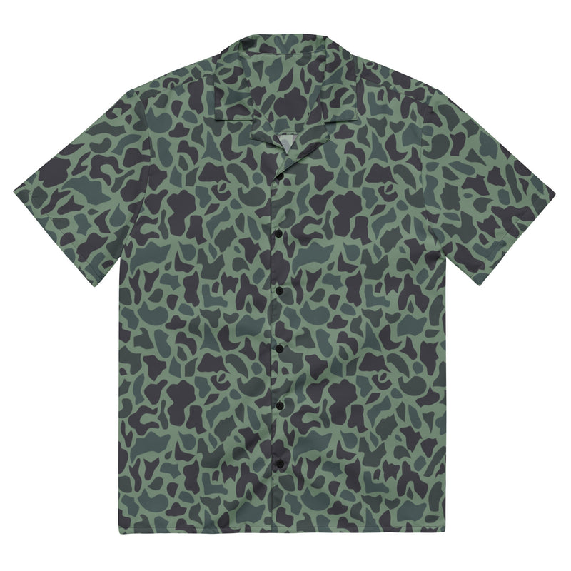 Duck Hunter Woodland Spot CAMO Unisex Short-Sleeve Button Shirt - 2XS - Button-Up
