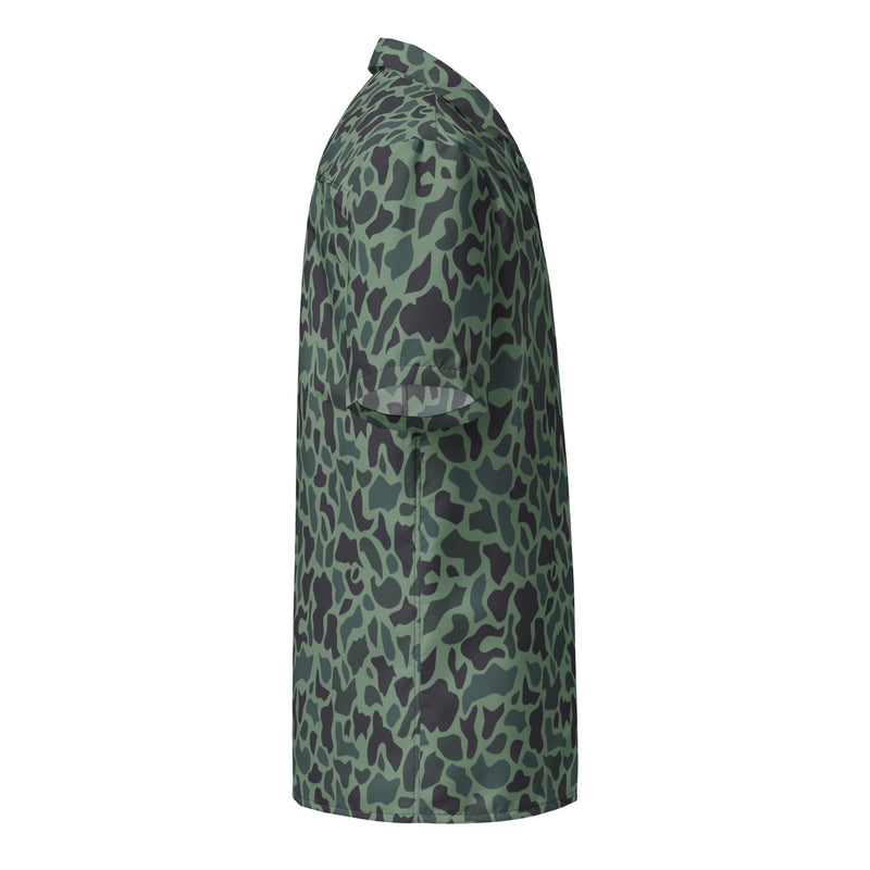 Duck Hunter Woodland Spot CAMO Unisex Short-Sleeve Button Shirt - Button-Up