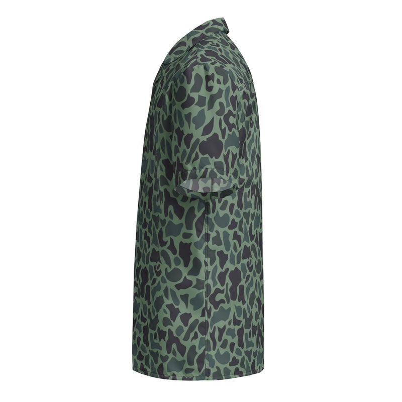 Duck Hunter Woodland Spot CAMO Unisex Short-Sleeve Button Shirt - Button-Up