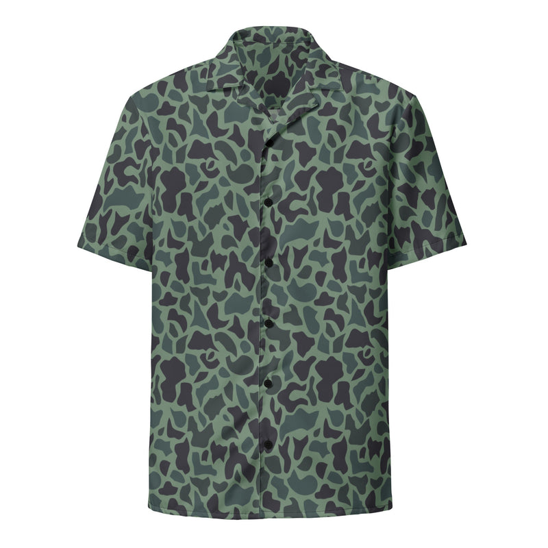 Duck Hunter Woodland Spot CAMO Unisex Short-Sleeve Button Shirt - Button-Up