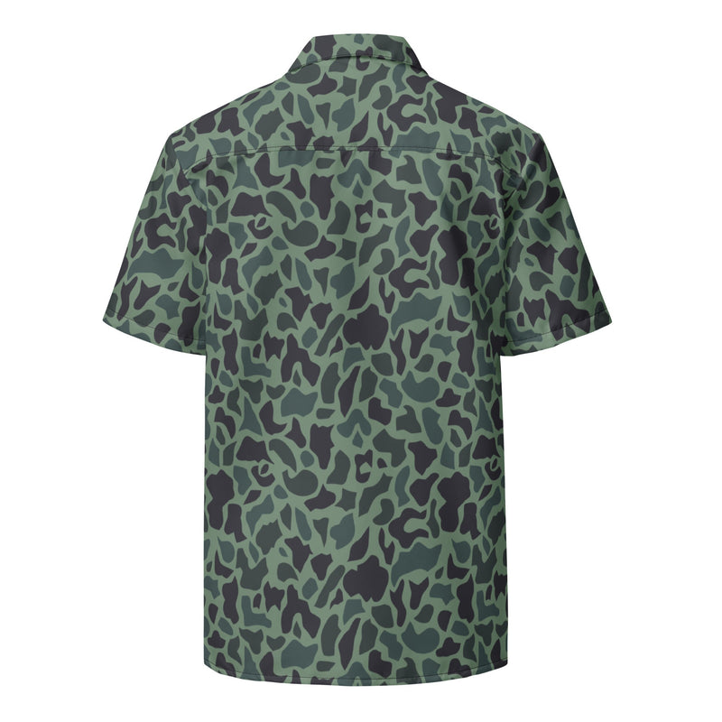 Duck Hunter Woodland Spot CAMO Unisex Short-Sleeve Button Shirt - Button-Up