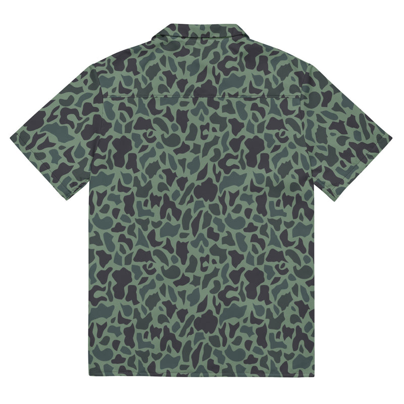 Duck Hunter Woodland Spot CAMO Unisex Short-Sleeve Button Shirt - Button-Up