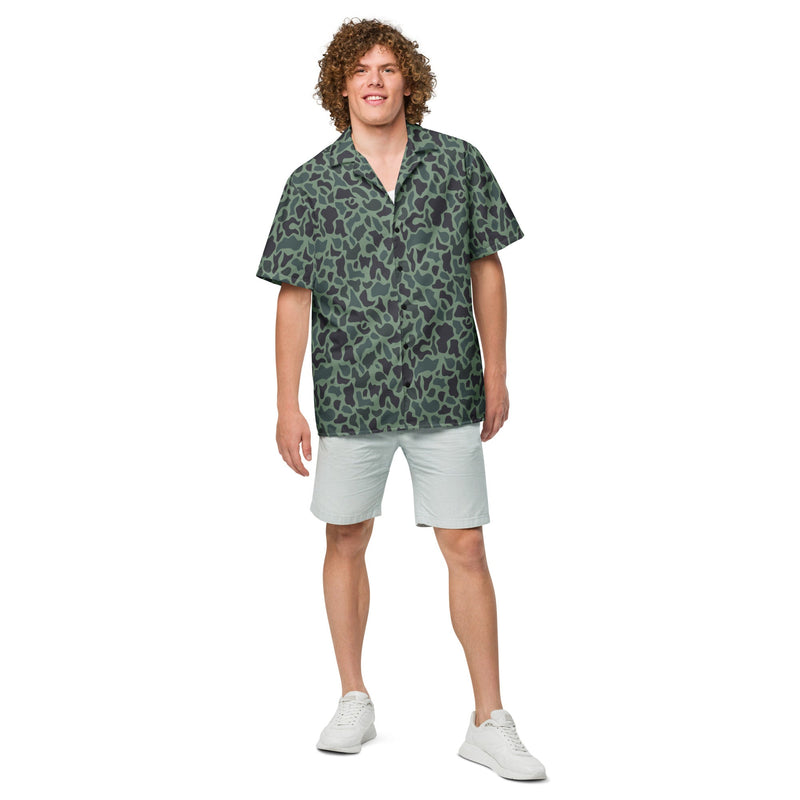 Duck Hunter Woodland Spot CAMO Unisex Short-Sleeve Button Shirt - Button-Up