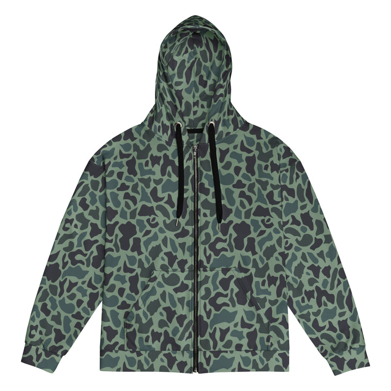 Duck Hunter Woodland Spot CAMO Unisex Zip Hoodie - 2XS