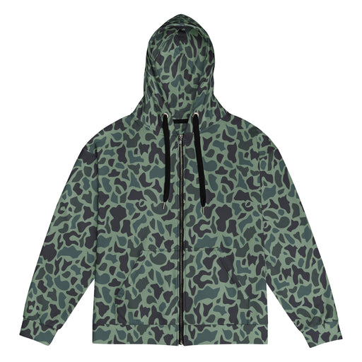 Duck Hunter Woodland Spot CAMO Unisex Zip Hoodie - 2XS