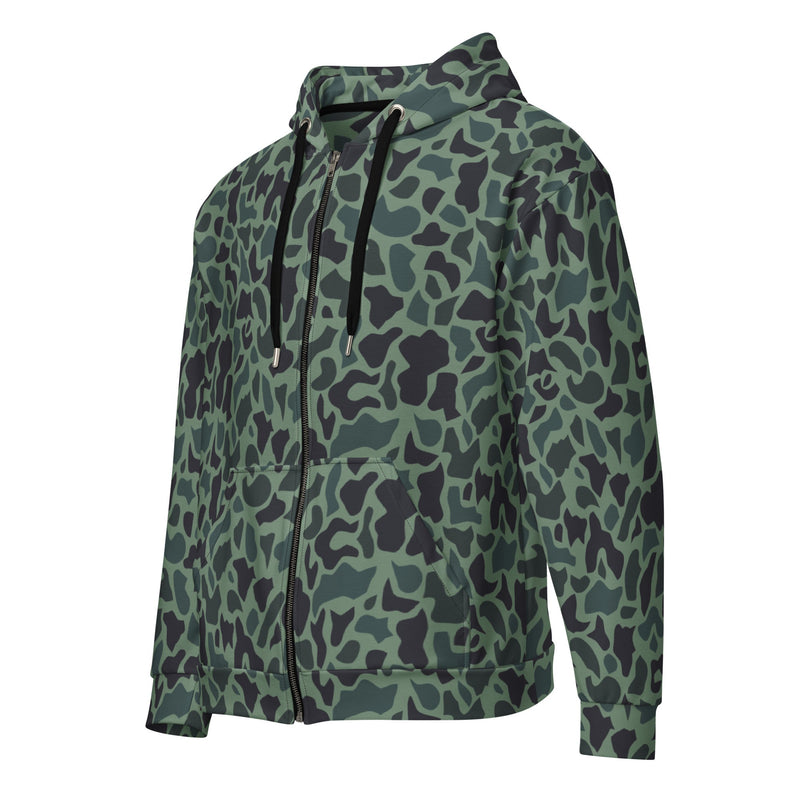 Duck Hunter Woodland Spot CAMO Unisex Zip Hoodie