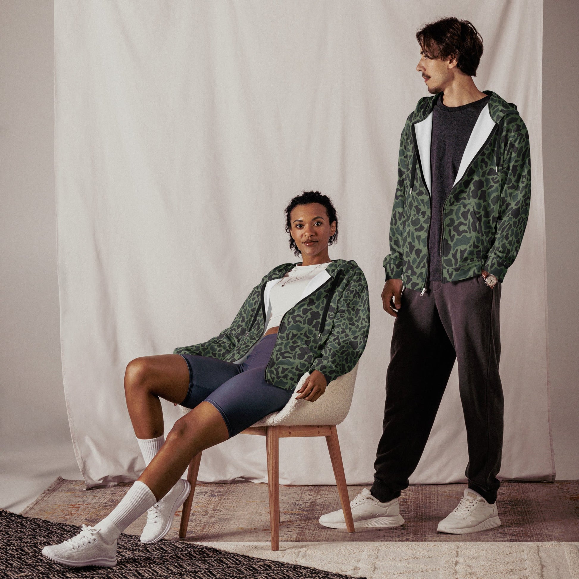 Afghanistan Duck Hunter Northern Alliance Spot CAMO Unisex zip hoodie - Zip Hoodies