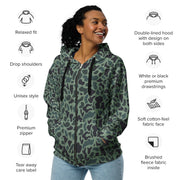 Duck Hunter Woodland Spot CAMO Unisex Zip Hoodie