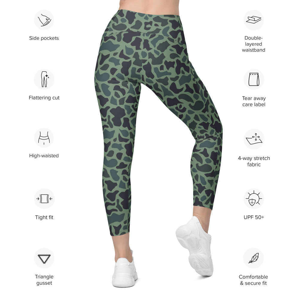 Afghanistan Duck Hunter Spot CAMO Leggings with pockets - Womens With Pockets