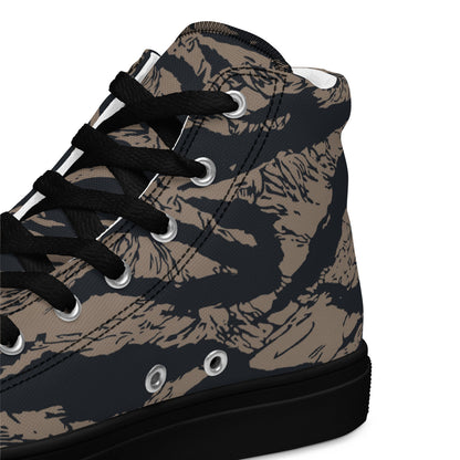 Afghanistan Taliban Special Forces Badri Tiger Stripe CAMO Mens high top canvas shoes - High Top Canvas Shoes