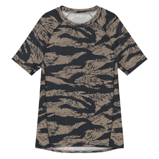 Afghanistan Taliban Special Forces Badri Tiger Stripe CAMO Mens Short-Sleeve Rash Guard - 2XS - Short-sleeve Guards