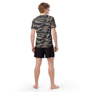 Tiger Stripe Desert Shadow CAMO Mens Short-Sleeve Rash Guard